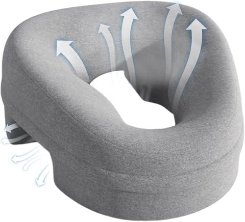 HYMIC Face Down Pillows Massage Pillow for Bed Headrest Prone Down Sleeping Adjustable Memory Foam Stomach Sleeping Pillo w - Pillo w After Eye Surgery (Light Grey)