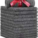 HOMEXCEL Microfiber Washcloths 12 Pack, Highly Absorbent and Soft Face Towel, Multi-Purpose Grey Wash Cloths for Bathroom, Hotel, Spa, Gym, and Kitchen, 12x12 Inch