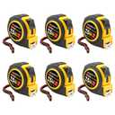 6 Pack Steel Measuring Tape, Tape Measure 25 ft, Measuring Tape Retractable, 25-Foot Basics Self-Locking Measurement Self Lock Auto Rule Imperial/Metric Tape Measure for Body