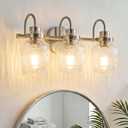 3-Light Bathroom Light Fixtures Brushed Nickel Vanity Lights