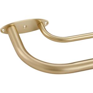 Room Darkening Wrap Around Double Curtain Rod Set, Extendable Metal Rod Set 1 Inches Front and 5/8 Inches for Window 28-48",Gold