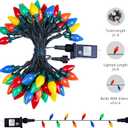 3 x C7 Bulbs Classic Christmas Lights - 50 LED 31ft Strawberry String Light - Extendable 8 Modes Funtion with Timer Fairy Lighting for Outdoor, Indoor, Party, Home, Tree Decorations (Multicolor)