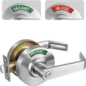 Leydebong Bathroom Privacy Indicator Handle Lock, Large in-USE or Vacant Indicator, Commercial Grade Bathroom Door Lock Handle with Occupancy Indicator