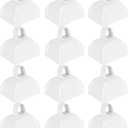 Cow Bells Noise Makers for Sporting Events: 12 Pcs Small White Cowbells with Handle Loud Bells Bulk - Metal Cheering Bell Hand Percussion for Football Games Graduation Weddings - White
