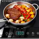 Single Burner Induction Cooktop, ETL-Certified 1800W Portable Induction Cooktop Large 8 inch Heating Coil, 12 Temp Settings up to 465 Electric Stove Hot Plate with 3 Hour Timer, Safety Lock