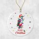 Merry Christmas Woodpecker Ornament, 2024 Christmas Ornament, Woodpecker Christmas Light Ornament, Kids Christmas Ornament, Animal Christmas Ornament Printed on One Side