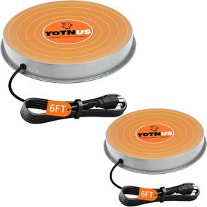 Chicken Water Heater for Winter: 11+14.6 Inch Chicken Water Heater Base, 77 Automatic Shut-Off, Safe for Outdoor Use, 125W Heated Chicken Waterer, Poultry Water Deicer with 6 Feet Cord