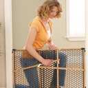 Safety 1st Bamboo Baby Gate for Doorways, No Drill Easy Install, Dog Gates, Fits 28"-42", 24" High, Bamboo and Black