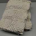 Non Slip Thick Shaggy Chenille Bathroom Rug Mat Set Extra Soft and Absorbent Striped Floor Rugs, Machine-Washable 36x25.5 Inches