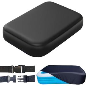 Rectangular Pool Cover for Inflatable Pool, Fits Pool Under 130" L x 84" W, Built-in Elastic Band and Extra Buckle to Prevent Slipping, with Precision Double Stitching, 20s Easy Set