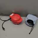 Baker's Friend 4 in 1 Mini Waffle Maker with Removable Plates, Set Includes Mini Pancake, Donut, Heart Shape Waffle Makers, Compact Size, Recipe Included, Red