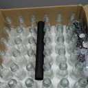 Cedilis 36 Pack Small Glass Bottle, 3oz Glass Woozy Bottle, Empty Mini Hot Sauce Bottles, Clear Liquor Wine Bottles with Shrink Capsule, Black Screw Caps, Dripper Insert