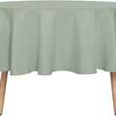 sancua Round Tablecloth - 60 Inch - Water Resistant Spill Proof Washable Polyester Table Cloth Decorative Fabric Table Cover for Dining Tables, Buffet Parties and Camping, Sage Green