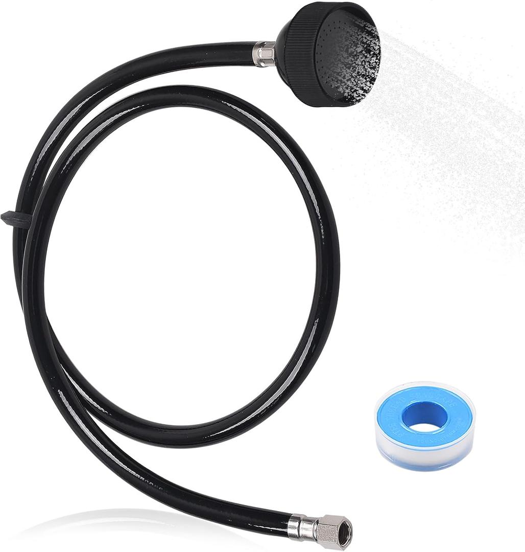 Shampoo Bowl Sink Hose with Sprayer,Salon Spray Head Attachment for Shampoo Bowl Faucet Vacuum Breaker, Salons Sink, Barber Shop, Spa, 1/4" Thread, 46" Long