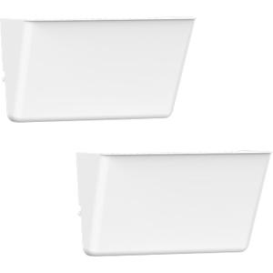 Clear Acrylic Single Pocket, Plastic Hanging Wall Mount File Holder for Office Home (White, 2 Pack)