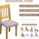 Stretch Dining Chair Seat Covers Set of 4,Dining Chair Slipcovers, Floral Printed Chair Covers,Soft Fabric Washable Upholstered Chair Seat Protector, No Rear Covers for Home Kitchen Dining Room (Folk Floral Pattern)