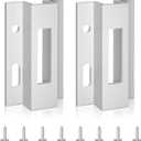 Patio Sliding Door KeeperHook Style LatchE 2124 Latch Lock Replacement Pella,Micron 1200 Series,Viking Doors and Other Sliding Glass Doors,Extruded Aluminum (White) (2 Pack)