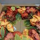 Artificial Fall Wreath for Front Door 24 Inch Peony & Mixed Floral Wreath with Maple Leaves & Berries, Rustic Autumn Wall Dcor