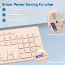 Wireless Keyboard and Mouse Combo, Quiet and Soft 2.4G Full-Size Computer Keyboard and Ergonomic Wireless Mouse for Windows, Mac Desktop/Laptop/PC/PS, Peach