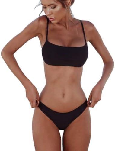 meioro Bikini Set Swimsuits for Women Low Waisted Two Piece Swimwear with Brazilian Push up Top Cheeky Bottom Bathing Suits.M