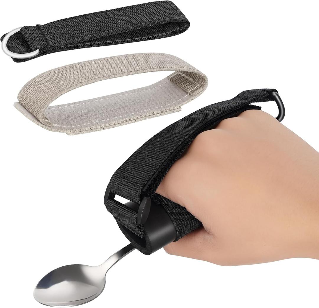Awaiymi 3 Pack Universal Cuff, Universal Hand Strap for Holding Utensils, Eating Assistance Cuff for Weak Grip & Limited Mobility (3 Different Designs to Suit Various preferences)