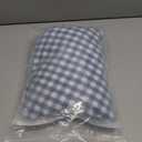 K MASANIJI 100% Cotton Navy Blue Plaid Ruffled Table Cloth Round Cover, Dia.70 in Farmhouse Checker Gingham Vintage Decorative Tablecloth (Navy Blue/White Plaid, Dia.70 inches)
