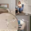 EDISHINE LED Reading Floor Lamp, 1600LM Bright Dimmable Lamp with Type-C Port, Flexible Head & Arm Tall Standing Lamps for Living Room, 3000K-6000K Modern Minimalist Lights for Bedroom, Office, White