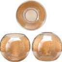 Pack of 3 Round Sphere Glass Globes for Light Fixtures Replacement, 5.9" Diameter, Clear Amber Seeded Bubble Glass Shade for Farmhouse Pendant Light Chandelier Wall Sconce, 1-5/8 Inch Fitter