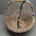 Handwoven Wicker Harvest Basket with Handle, Natural Storage and Picnic Basket, 15.7x13x15 Inches