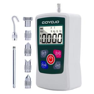 GOYOJO Digital Force Gauge High-Precision Push-Pull Meter for Tension & Compression Testing Units (N, kg, lb, oz) Real-Time/Peak/First Peak Modes Ideal for Quality Control & Material Testing (50N)
