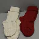 18 Inches Personalized Christmas Stockings: 6 Pack Red Ivory Knit Christmas Stockings Set with Name Tags Christmas Decor Neutral Xmas Decorations Holiday Farmhouse Indoor Rustic Home Decor