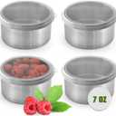 TAVVA 4 X 7oz Stainless Steel Containers with Lids - Leakproof w/Silicone Lids - BPA Free - Dishwasher & Freezer Safe - Portable & Reusable - Stainless Steel Storage Food Snack Containers