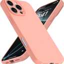 Compatible with iPhone 16 Pro Max Case, Liquid Silicone Upgrade [Camera Protection] [Soft Anti-Scratch Microfiber Lining] Shockproof Phone Case (Begonia, iPhone 16 Pro Max)