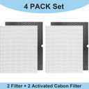 Replacement 116130 Filter H for Winix 5500-2, 2 Filter & 2 Activated Carbon Filter Combo Pack Compare to Part # 116130