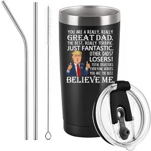 Funny Great Dad Travel Tumbler, Best Dad Gifts, Father's Day Father Gifts from Daughter, Funny Gift for Papa Husband, Papa Travel Tumbler for Birthday 20 OZ Black