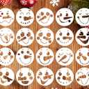 3 Snowman Face Stencils for Painting on Wood Slice, Christmas Stencils for Crafts Reusable Holiday Ornament Drawing Templates for Tiered Tray/Window/Shirts