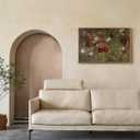 Vintage Poppy Floral Framed Canvas Wall Art, Classical Botanical Oil Painting Style Still Life Print, Natural Wood Frame Retro Farmhouse Wall Decor for Bedroom Office Living Room,24L x 16W