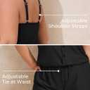 Summer Mae Plus Size Swim Romper One Piece Swimsuit Women Blouson Bathing Suit with Pockets 2026 Modest Swimwear (Black, L)