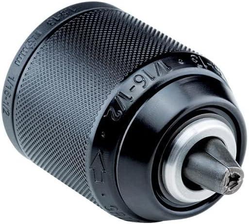 Keyless Drill Chuck Extra50-RV13 Rhm 1322450, for Milwaukee, 1/16"-1/2 Clamping Capacity, 9/16"-18 Mount, Metal, Radial Lock, Through-Hole Keyless Drill Chuck Extra50-RV13 Rhm 1322450, for Milwaukee, 1/16"-1/2 Clamping Capacity, 9/16"-18 Mount, Metal, Radial Lock, Through-Hole