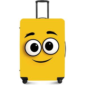 ANNA QUEEN Cute Emoticons Yellow Luggage Cover Washable Suitcase Protector Suitcase Cover Anti-Scratch,Stretchable Fit for 18-32Inch Luggage,Travel Bag Cover M(fits 22-25Inch suitcase)