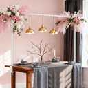 Over The Table Rod Stand with Clamps Adjustable 30"-43" Tall 47"-98" Length White Table Arch Hanging for Wedding Birthday Party Halloween Christmas