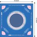 Mahjong Learning Mat(33"X33")，Neoprene Mahjong Mat for Table，Non-Slip, Noise-Reducing Mahjong Table Mat for American (Blue)