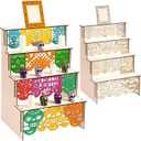 Yalikop 35.4 Inch Large Day of The Dead Altar Ofrenda Wooden Sugar Skull Box Set with Photo Frame Dia De Los Muertos Altar Supplies Memorial Shadow Gift for Day of The Dead Home Party Decoration