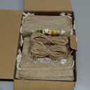 FLOE 24Pcs Christmas Burlap Gift Bags with Drawstring, 5x7in Christmas Linen Treat Bags with Tag Goody Gift Bag Small Jute Xmas Candy Reusable Gifts Wrapping Bag Xmas Holiday Party Favors Linen Sacks (1 Count (Pack of 24))