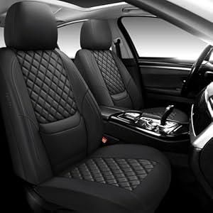 NS YOLO Full Coverage Leather Car Seat Covers Full Set,Waterproof Seat Covers for Cars,SUVs Pick-up Truck, Car Seat Cushion,Car Seat Protector,Black Seat Cover with 5 Seats