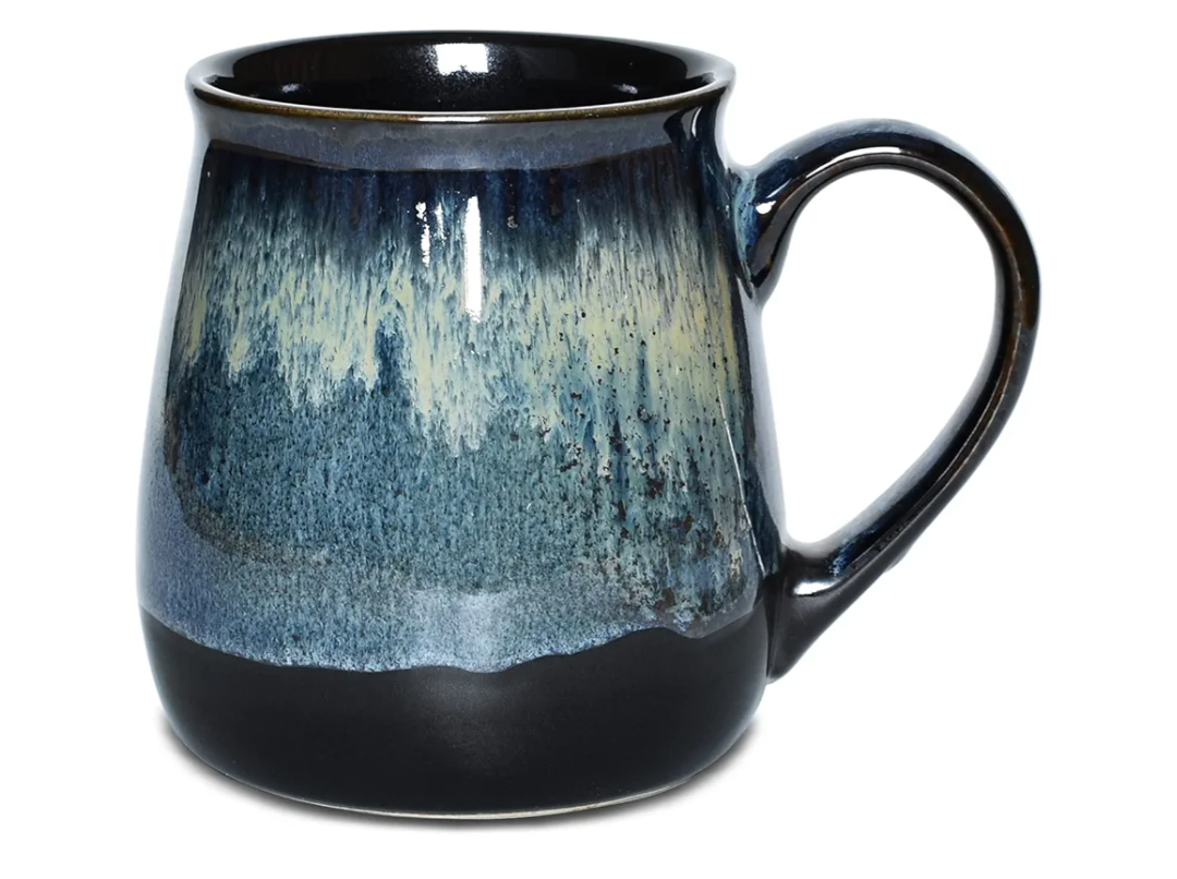 Bosmarlin Large Ceramic Coffee Mug, Big Tea Cup for Office and Home, 21 Oz, Dishwasher and Microwave Safe (Deep Blue, 1)