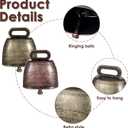 40 PCS Mini Cow Bells Bulk, Goat Bells for Collars, Antique Iron Metal Animal Copper Bell, Small Cowbell for Farm Pets Christmas Decor (20 Red Bronze, 20 Green Bronze)