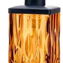 10Oz Amber Glass Soap Dispenser with Matte Black Pump,Lead-Free Thick-Cut Glass,Countertop Soap Dispensers for Bathroom & Kitchen,Square