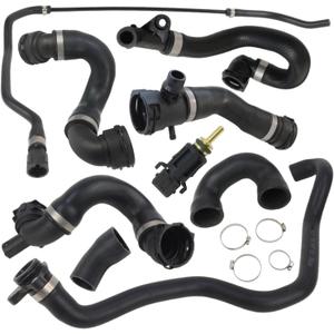 (13Pcs) Coolant Water Pipe System Kit for BMW 2006-2013 N51 128i 325i 328i 330i, Radiator Coolant Water Hoses Replaces 11537516414 11537545890 17127618510 13621433077 17117524710, See Fit!