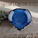Ceramic Decorative Bowl - 12" Large Blue Pottery, Blue Decorative Bowl, Porcelain Centerpiece Tray, Key Bowl for Entryway Table, Living Room, Dining, Trinket Dish, Gift Decor Tray